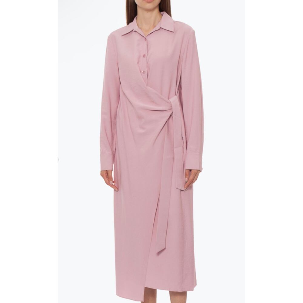 TIBI VISCOSE TWILL SHIRTDRESS PINK MIDI
WRAP
